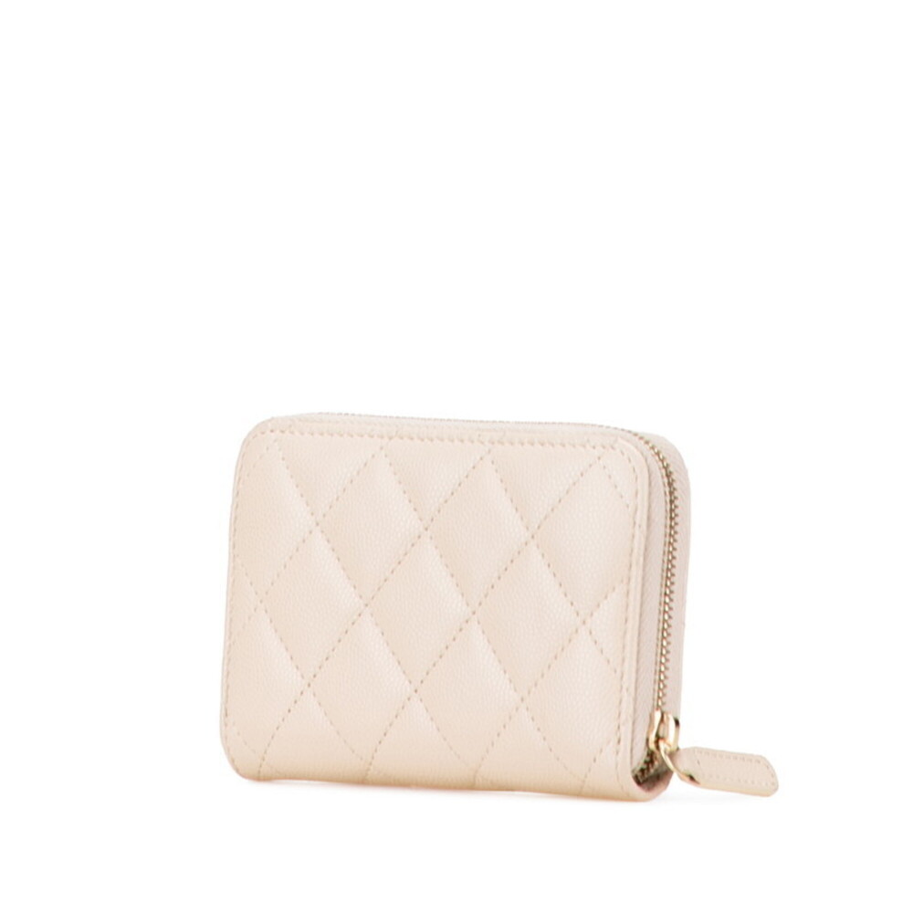 CHANEL Cream Caviar Leather Logo Wallet - Picture 2 of 10
